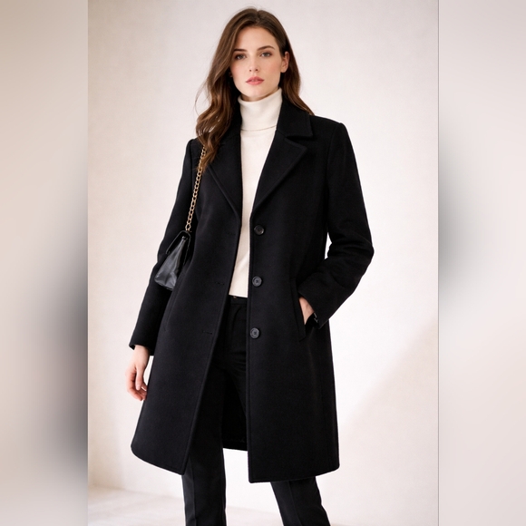 Vivian Shyu Jackets & Blazers - Vivian Shyu Angora And Wool Black Coat Medium